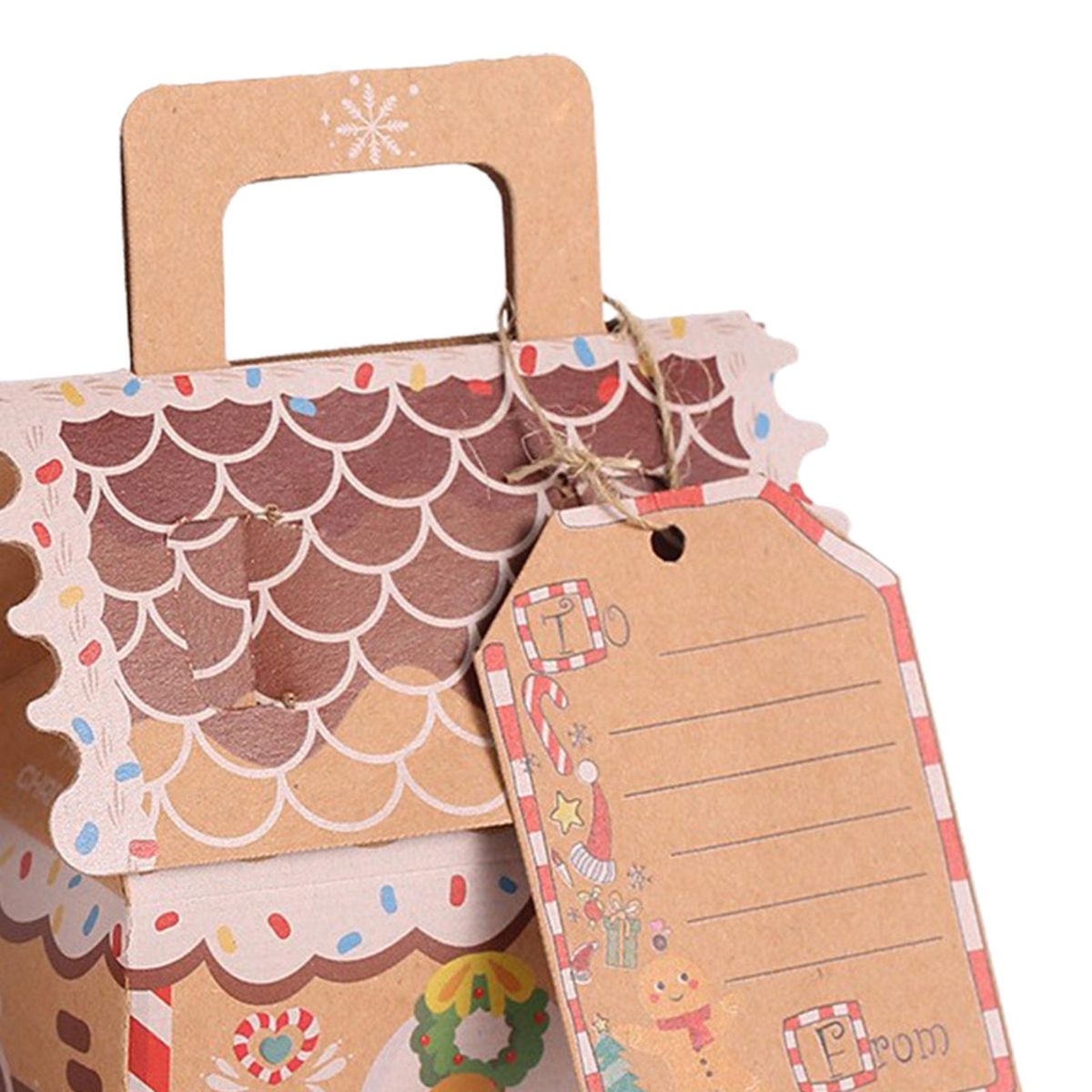 Christmas Gift Box 10pcs Festive House Cookie Candy Box for Party