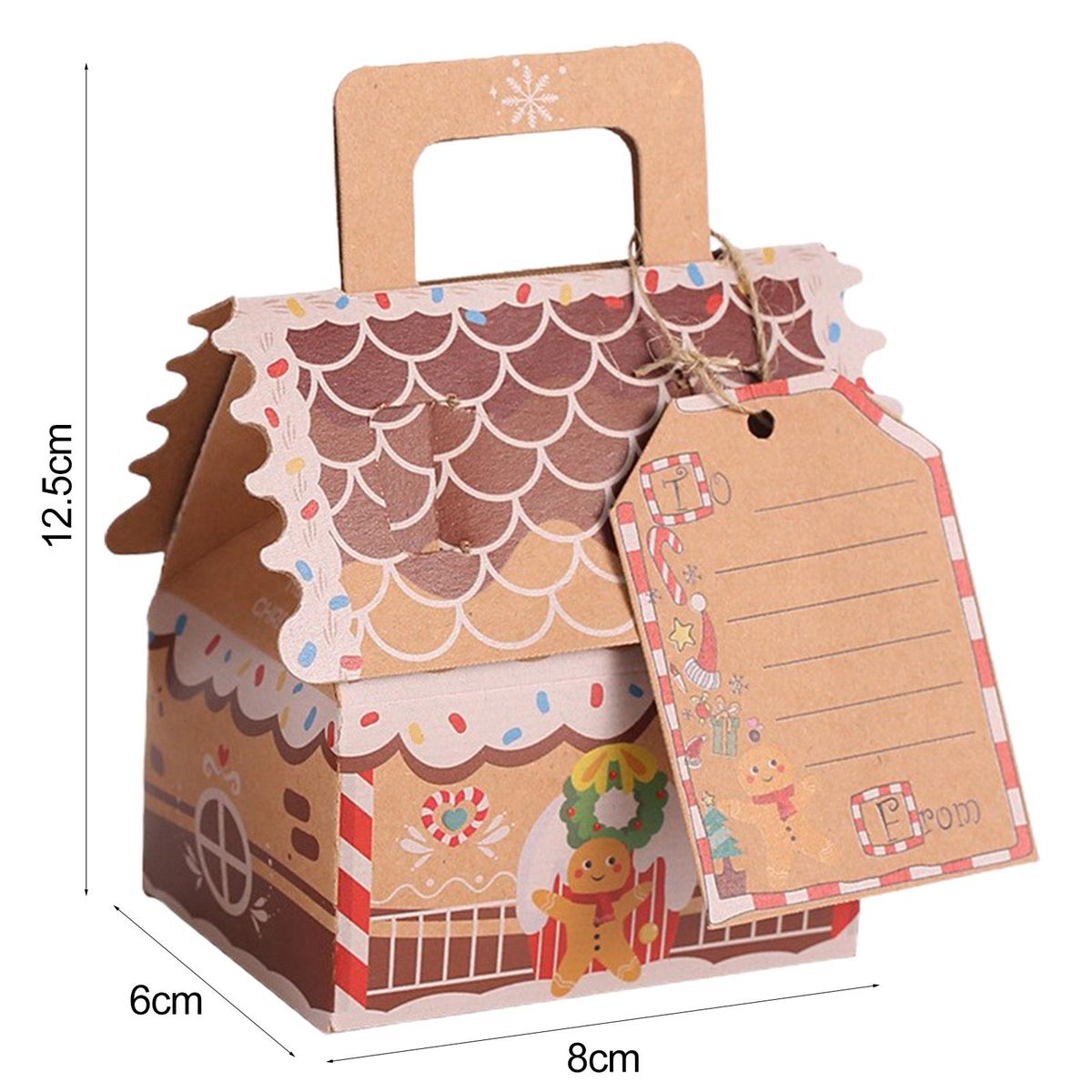 Christmas Gift Box 10pcs Festive House Cookie Candy Box for Party