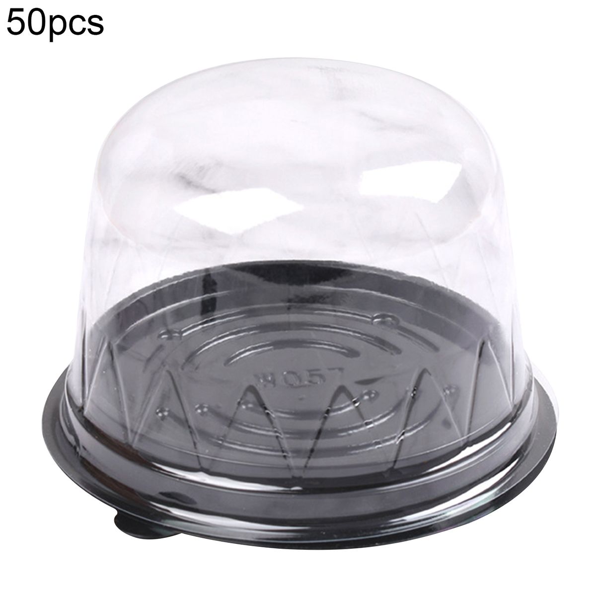 50Pcs Cupcake Container Mini Individual Mooncake Box Black
