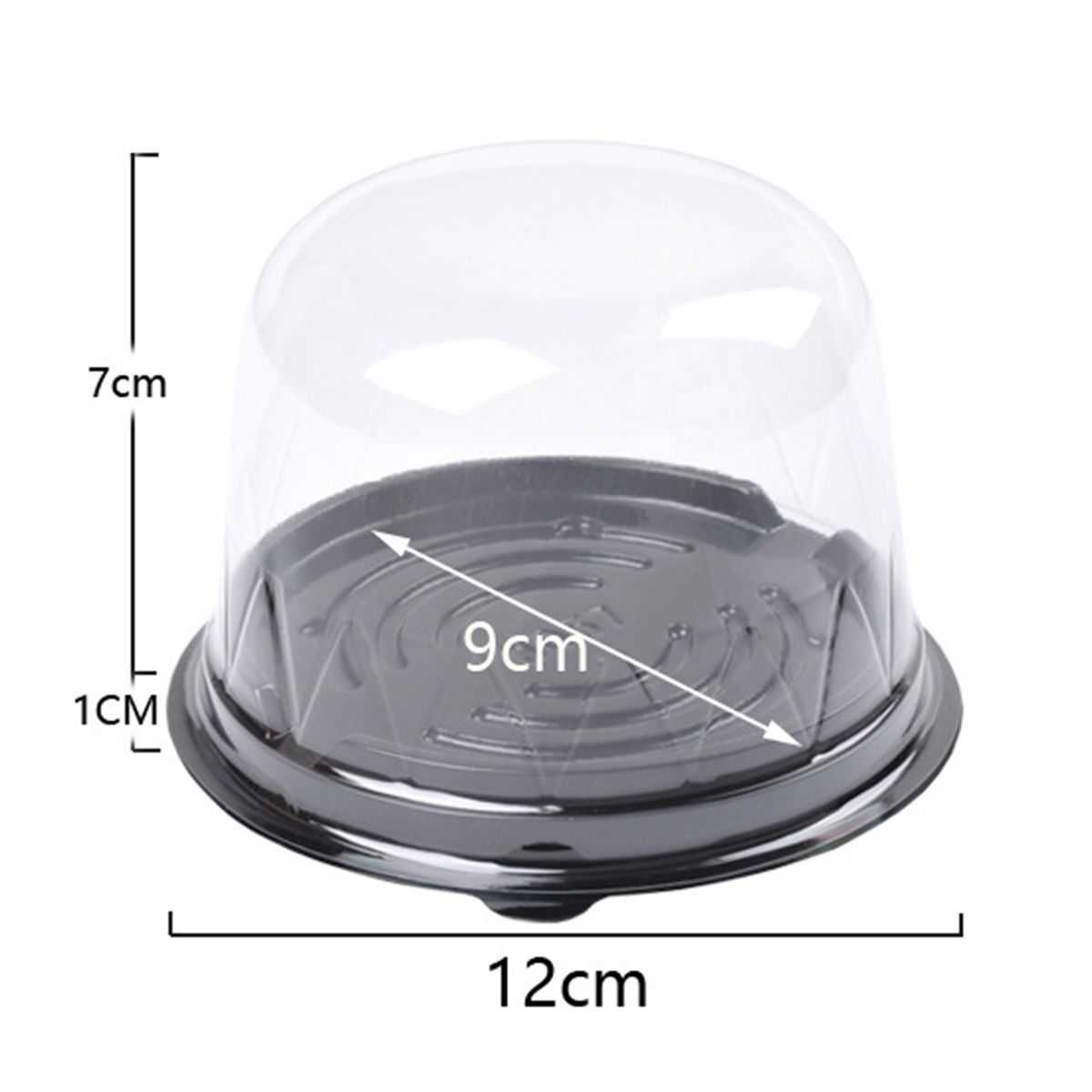 50Pcs Cupcake Container Mini Individual Mooncake Box Black