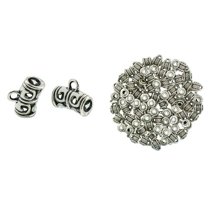 100x Tibetan Silver Hanger Dangle Pendants Spacer Beads W Loop DIY