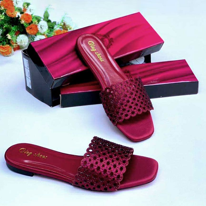 Quality Ladies Italian Oleg Shoes /Wine Colour