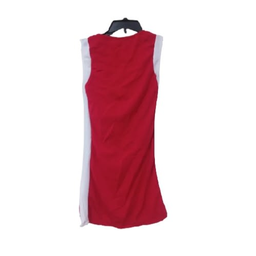 Women's Short Dress- Red And White Sided