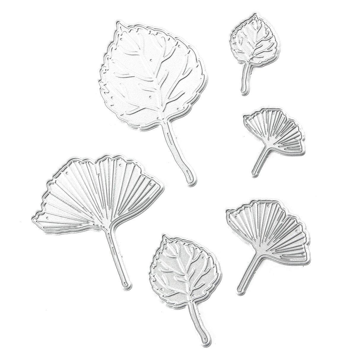 Memory Box Metal Dies Stencils Scrapbook Album Paper Card Craft DIY Set Silver Ginkgo Leaf Series