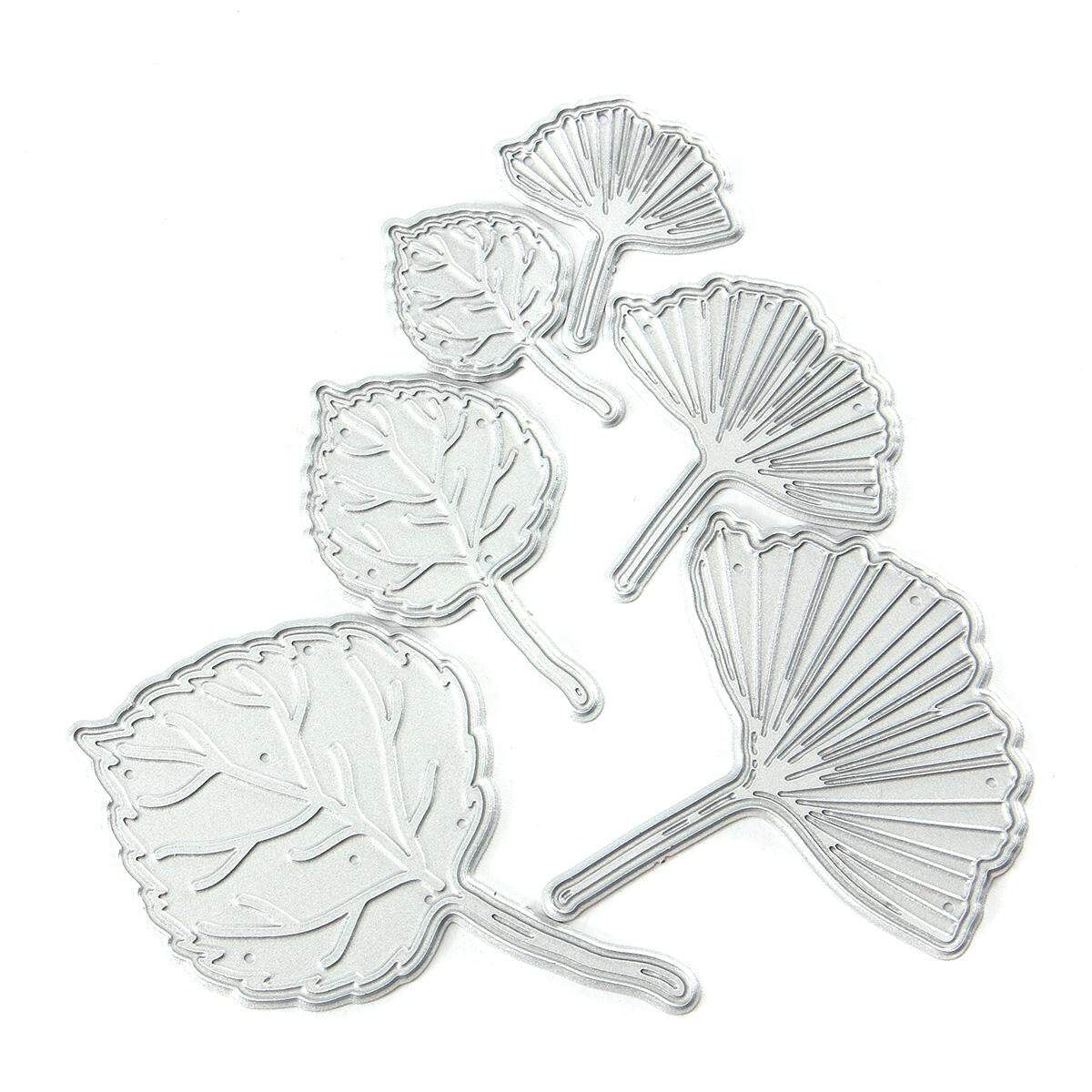 Memory Box Metal Dies Stencils Scrapbook Album Paper Card Craft DIY Set Silver Ginkgo Leaf Series