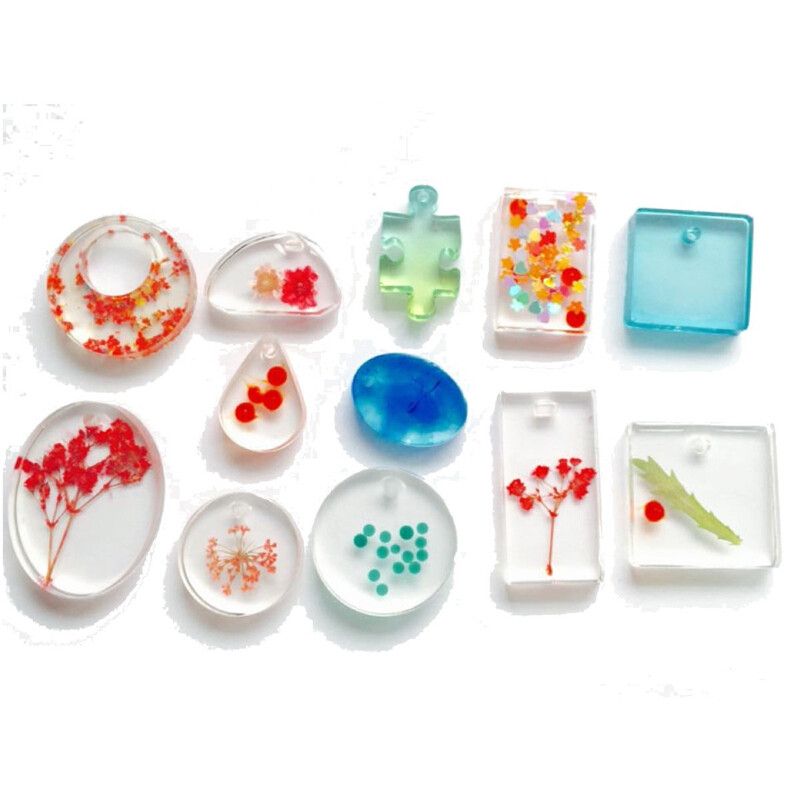 12 Designs Silicone Mold Necklace Pendant Resin Jewelry Making Mould DIY Hand Craft