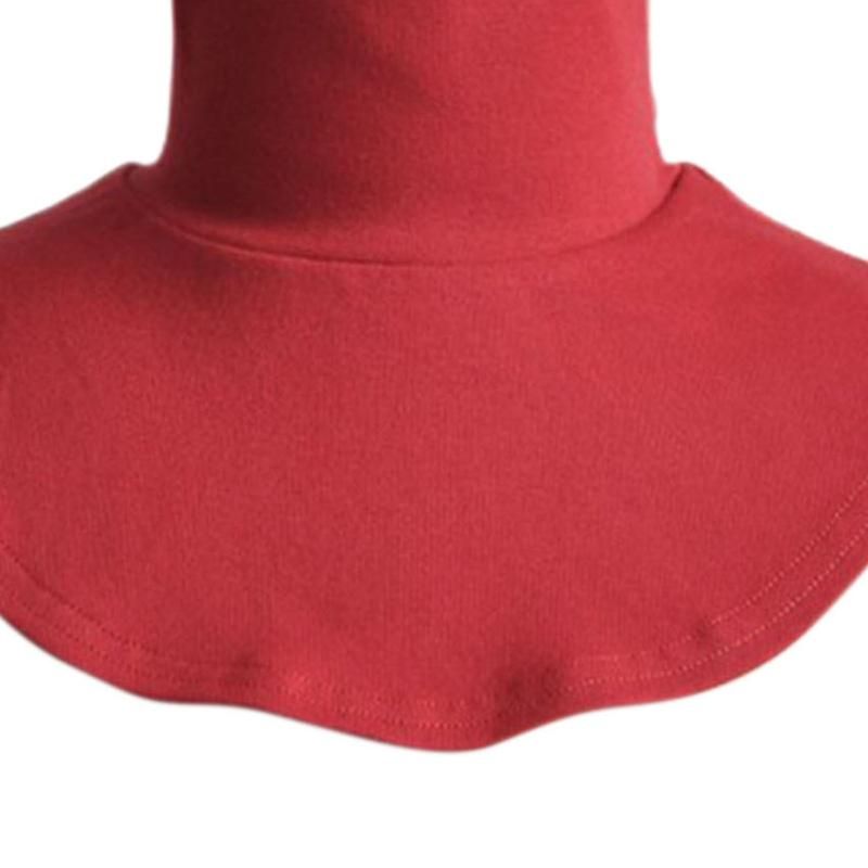 Neck Wrap Turtleneck Solid Color Simple Unisex Fake-Red