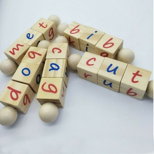 Wooden Twist & Spin Alphabet Cubes - CVC Words