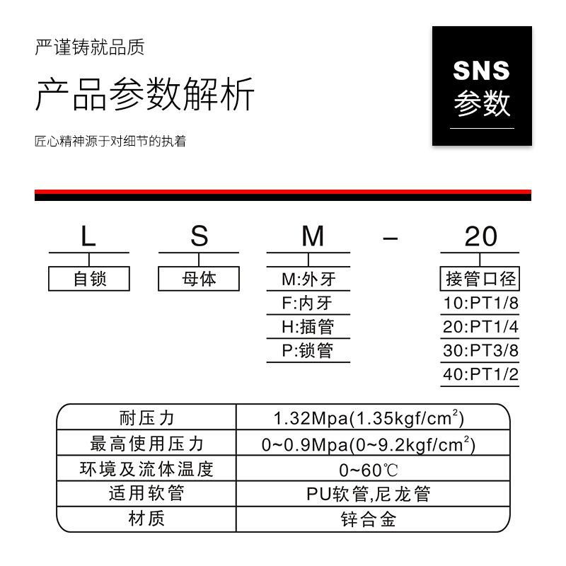 SNS Shenchi Pneumatic Airway Quick Coupling Self-Locking C- Type Quick Connector Air Compressor Air Pump Air Pipe Connector Accessories