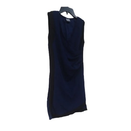 Young Women's Short Dress- Navy Blue With Black Sided