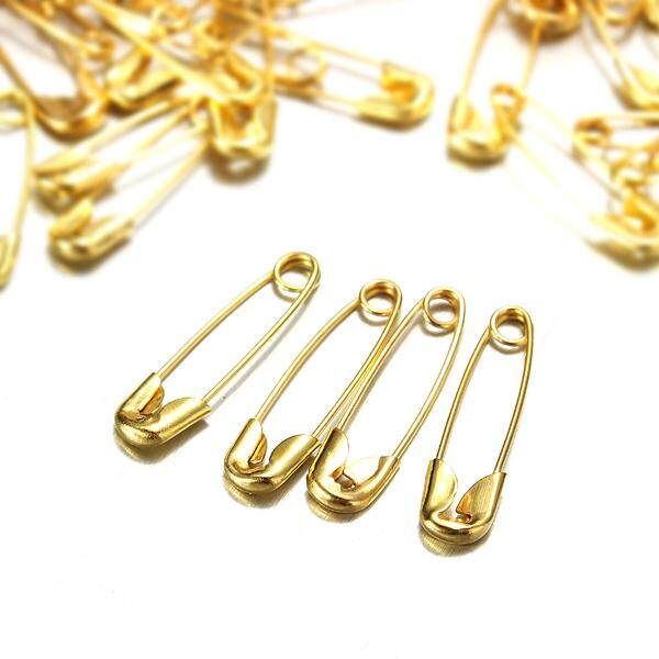300 SAFETY PINS Silver Gold 19mm DRESSMAKING Brooch Badge Sewing Craft FASTENING Silver Gold