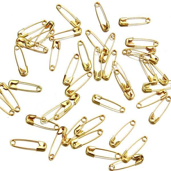 300 SAFETY PINS Silver Gold 19mm DRESSMAKING Brooch Badge Sewing Craft FASTENING Silver Gold