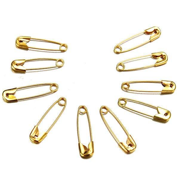 300 SAFETY PINS Silver Gold 19mm DRESSMAKING Brooch Badge Sewing Craft FASTENING Silver Gold