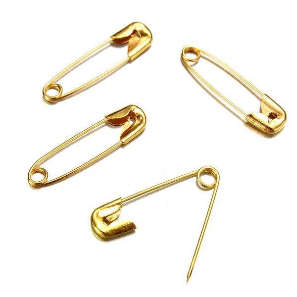 300 SAFETY PINS Silver Gold 19mm DRESSMAKING Brooch Badge Sewing Craft FASTENING Silver Gold