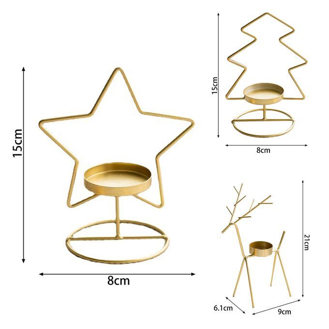 Portable Candle Holder Anti-deform Metal Decorative-