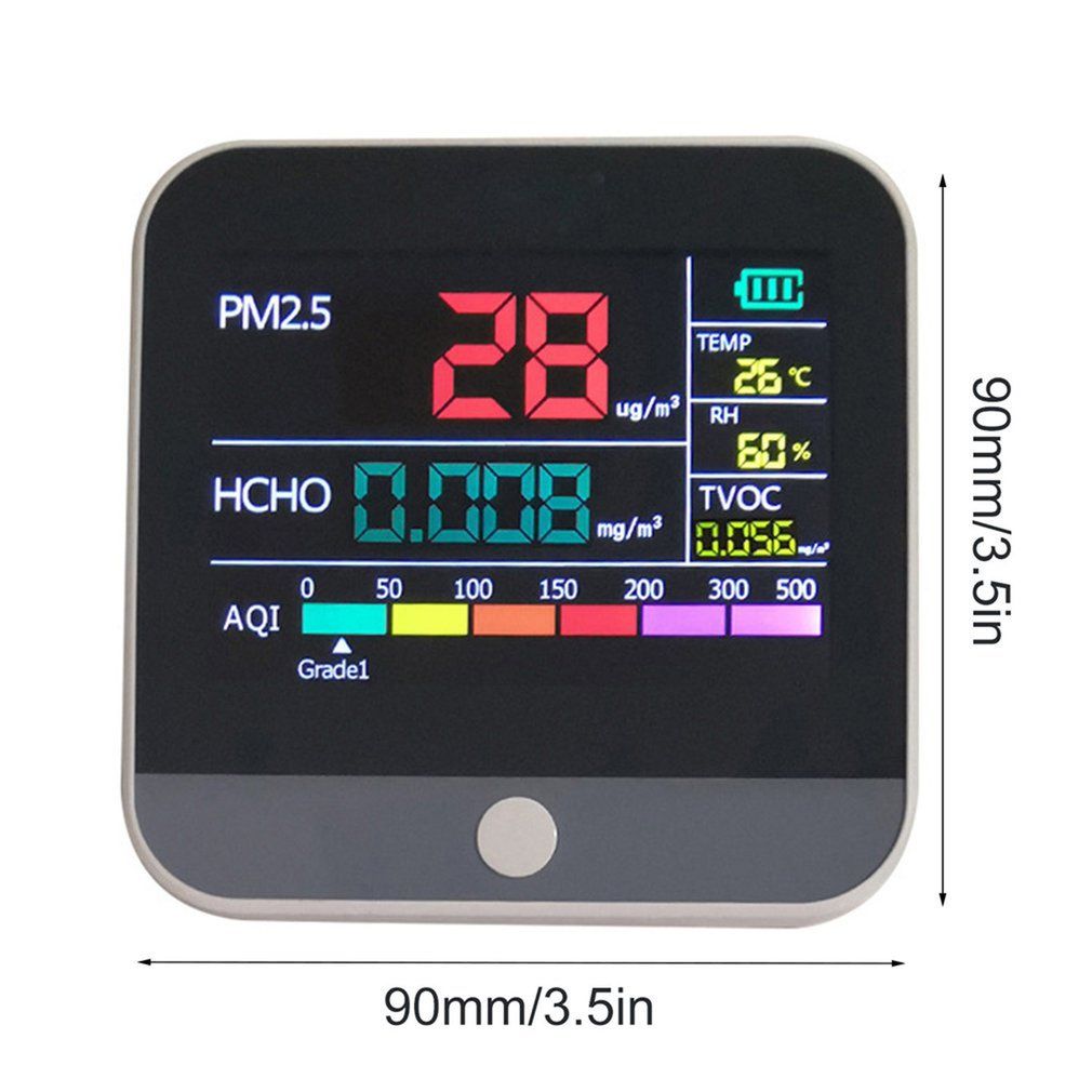 AQI Detector PM2.5/HCHO/TVOC Gas Tester Air Quality Monitor Home Smog Meter