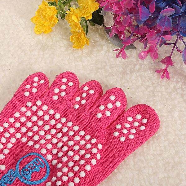 Women Cotton Nonslip Fulltoe Grip Yoga Fitness Silicon Massage Dots Socks HOT Apricot