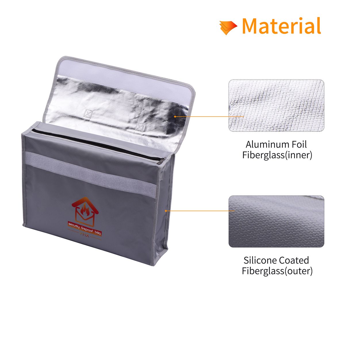 Fireproof Document Bag Large Size Fire & Water Resistant