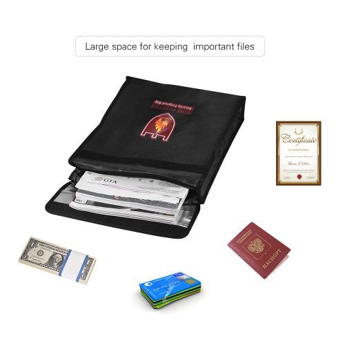 Fireproof Money Document File Bag Pouch Cash Cards