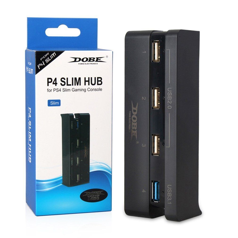 Super High Speed 4 In 1 USB Hub Suitable For Sony Playstation 4 Slim PS4 Slim Console Black Controller Accessory USB 2.0 BUKU