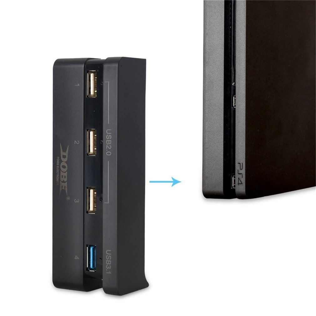 Super High Speed 4 In 1 USB Hub Suitable For Sony Playstation 4 Slim PS4 Slim Console Black Controller Accessory USB 2.0 BUKU
