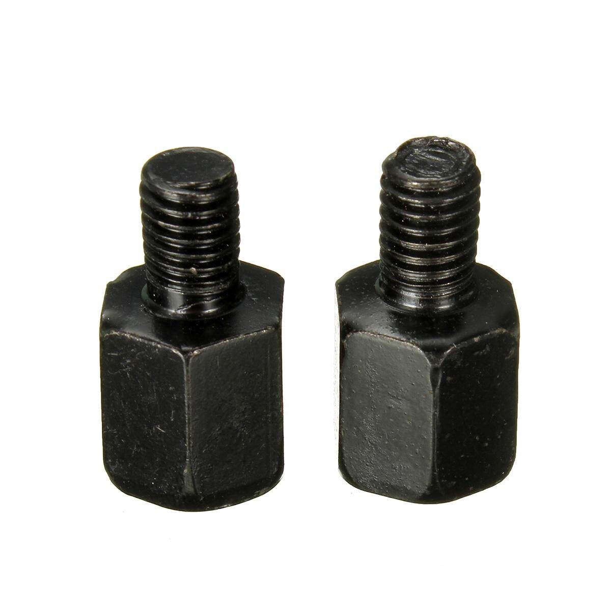 2x Black Motorcycle Rear View 10mm To 8mm Mirror Adapter Bolts Screw For Yamaha