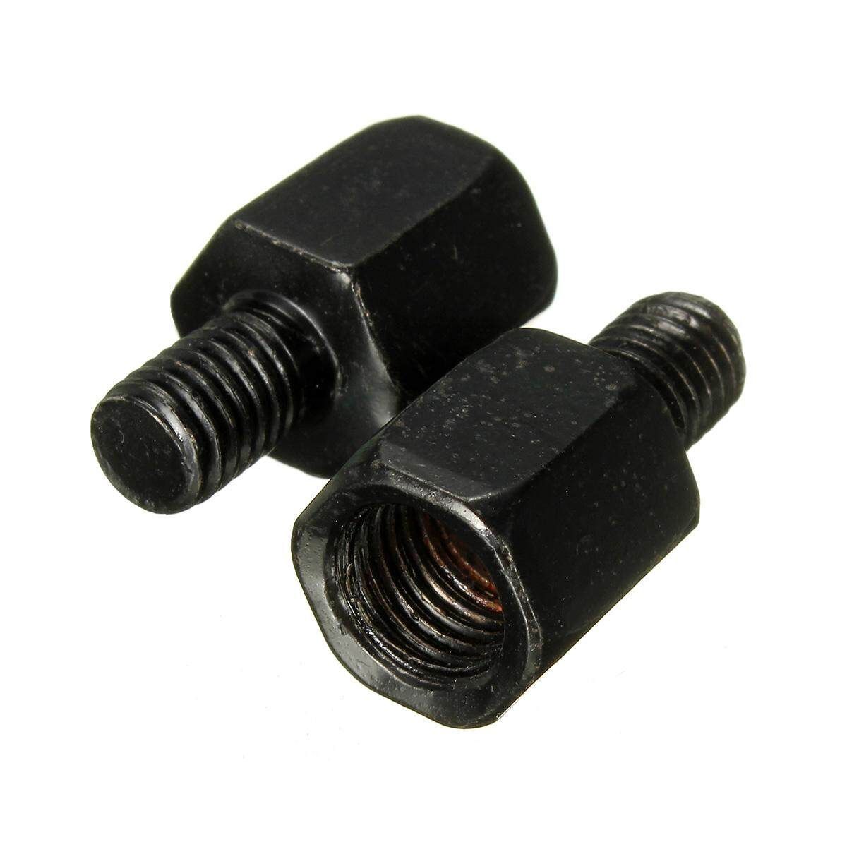 2x Black Motorcycle Rear View 10mm To 8mm Mirror Adapter Bolts Screw For Yamaha