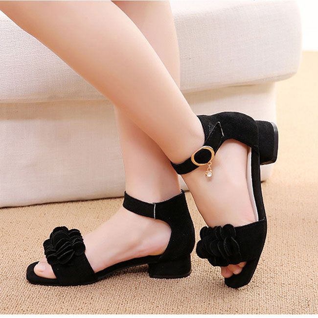 Children Girls Fashion Sandals Summer New Black