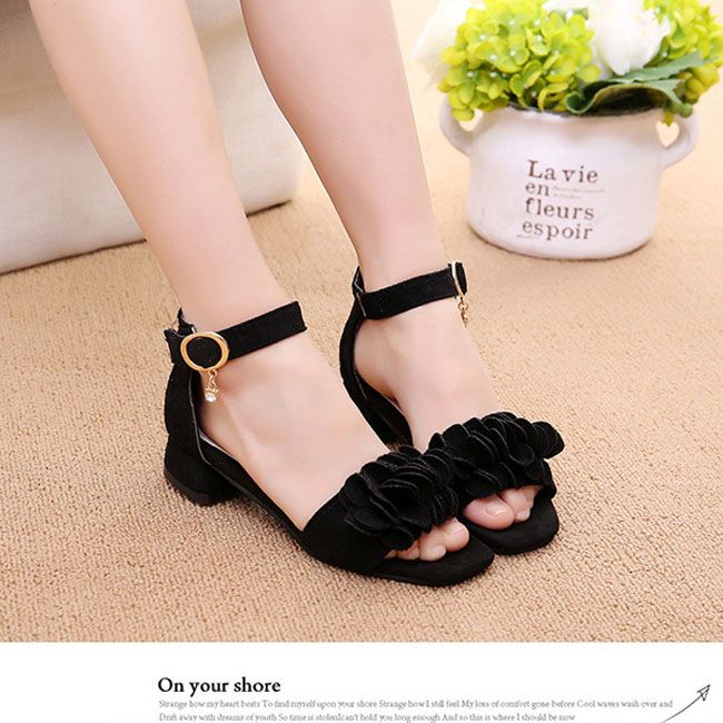 Children Girls Fashion Sandals Summer New Black
