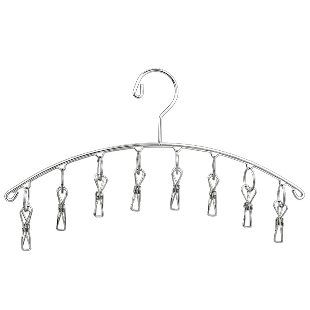 Clothes Hanger 8 Clips Stainless Steel Windproof