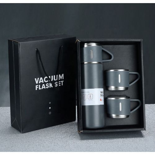Stainless Steel Vacuum Flask With 2 Cups - 500ml