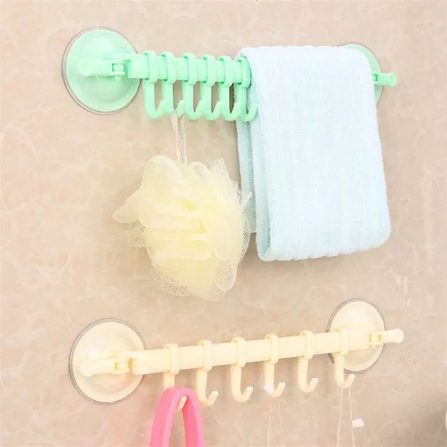 3pcs Suction 6 Hooks Kitchen/Bathroom Wall Hooks/Hangers