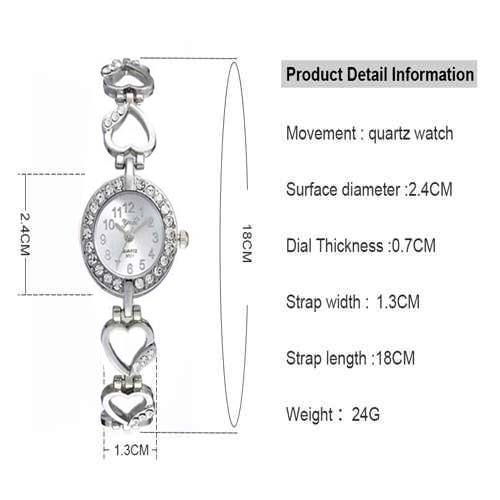 Casual Love Diamond Ladies Quartz Watch - Silver