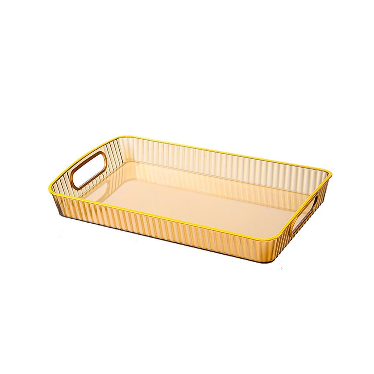 Makeup Organizer Tray Transparent Thickened Serving Tray with for Tea Golden