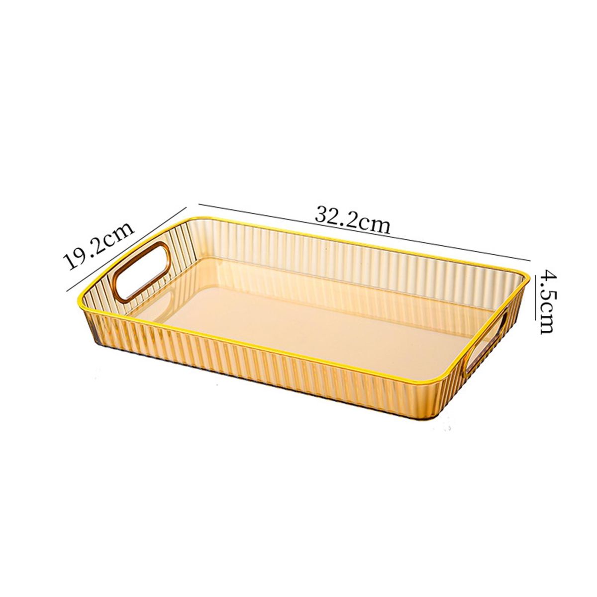 Makeup Organizer Tray Transparent Thickened Serving Tray with for Tea Golden