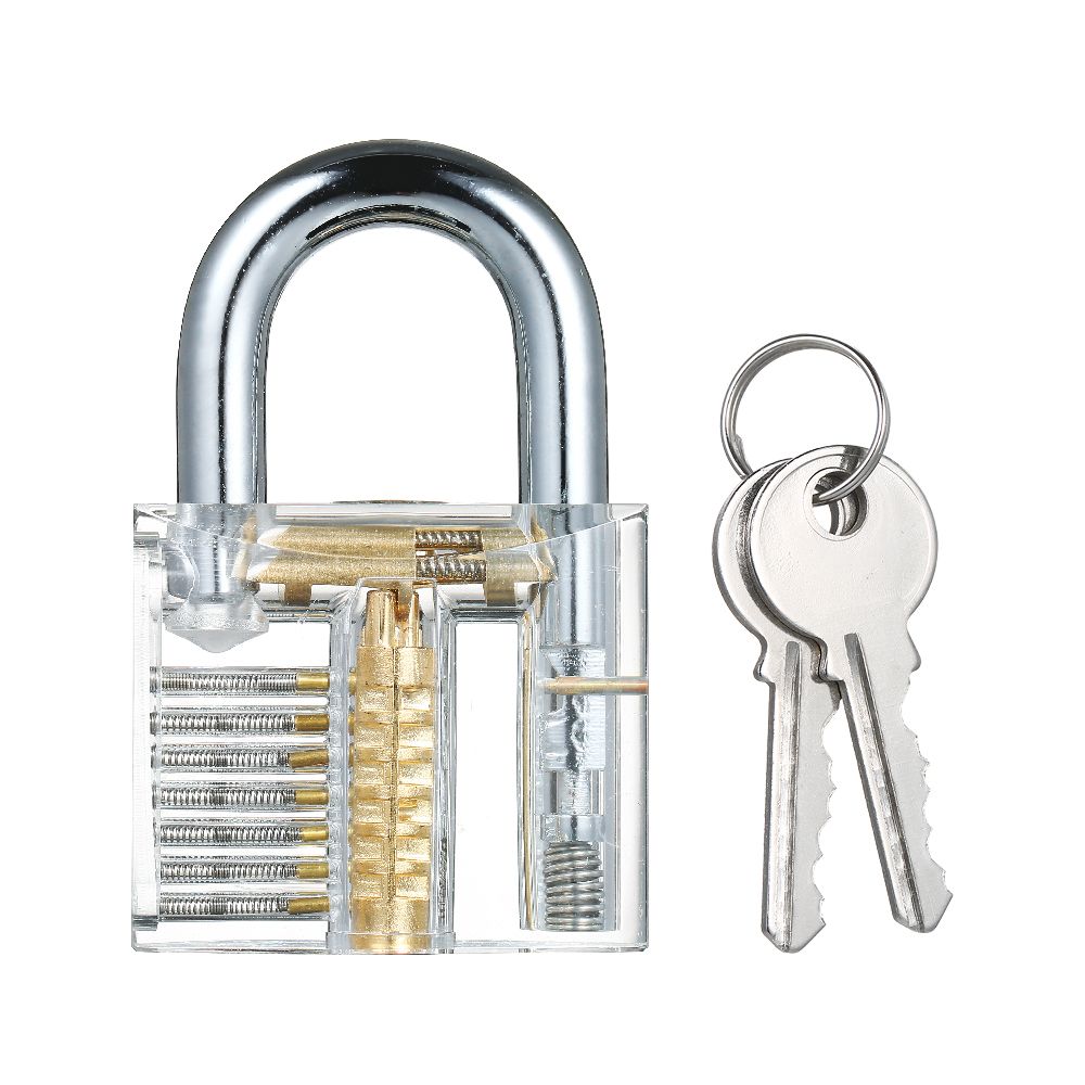 8 PCS Visible Practice Lock Set Transparent Padlock Tubular