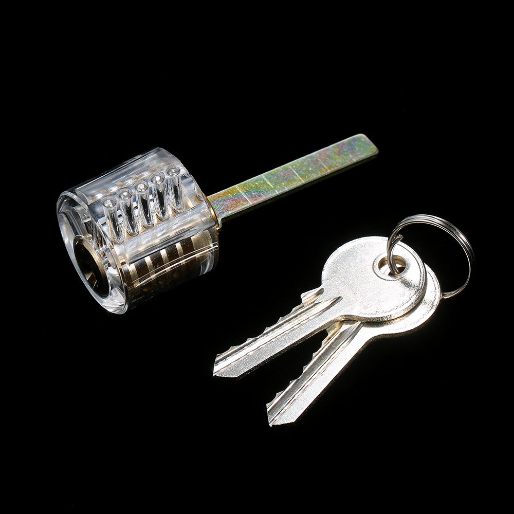 8 PCS Visible Practice Lock Set Transparent Padlock Tubular