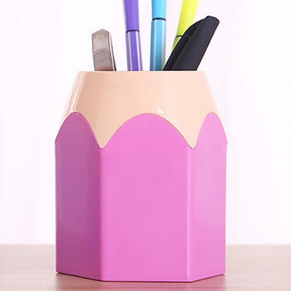Reative Pen Vase Pen Il Pot Pen Holder Stationery Desk Tidy  Ontainer-pink