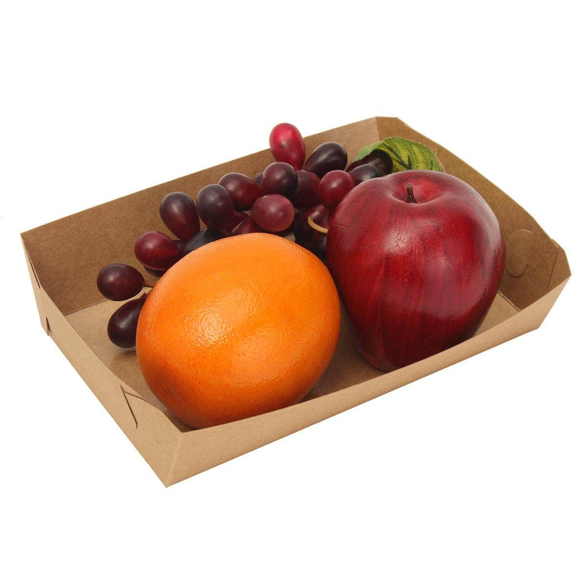 10x Cardboard Open Hot Dog Tray, Beta Board Natural Look Food Packaging