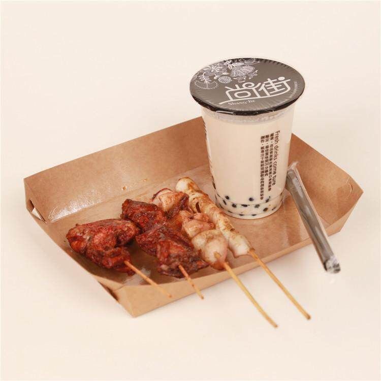 10x Cardboard Open Hot Dog Tray, Beta Board Natural Look Food Packaging