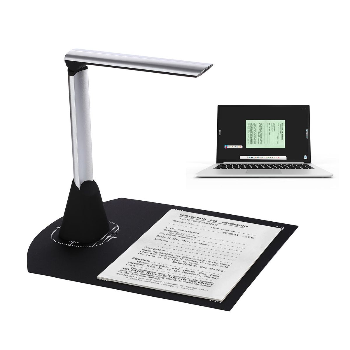 BK34 Document Camera Scanner 5 Mega-Pixel HD Camera A4 Capture Size with LED Light Teaching Software for Classroom Teachers Online Teaching Distance Learning Education
