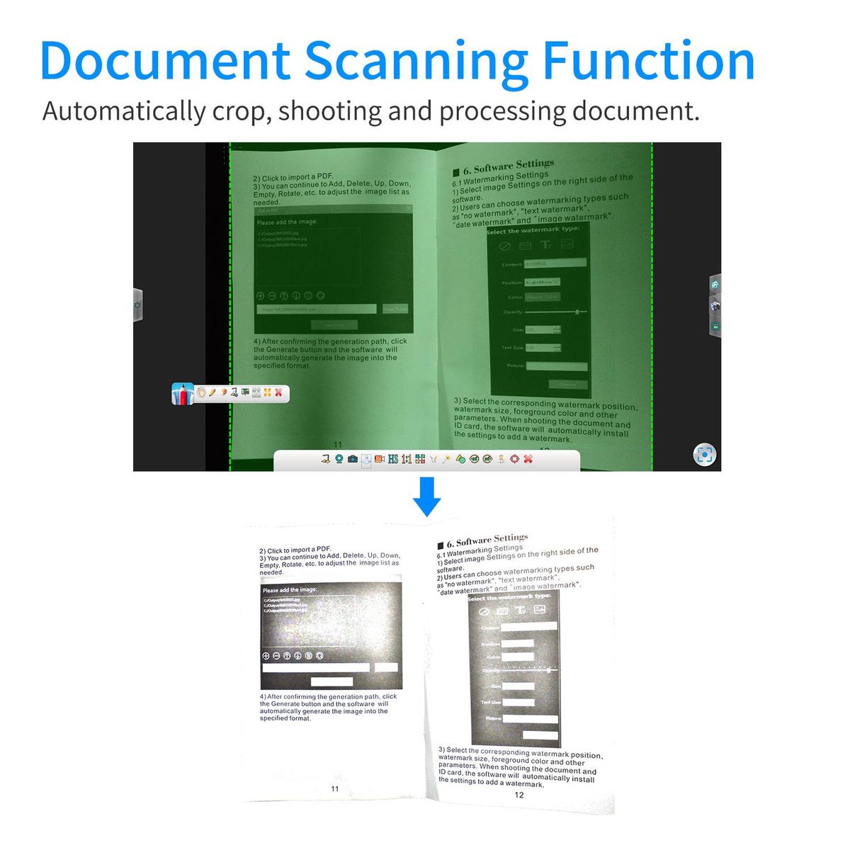 BK34 Document Camera Scanner 5 Mega-Pixel HD Camera A4 Capture Size with LED Light Teaching Software for Classroom Teachers Online Teaching Distance Learning Education