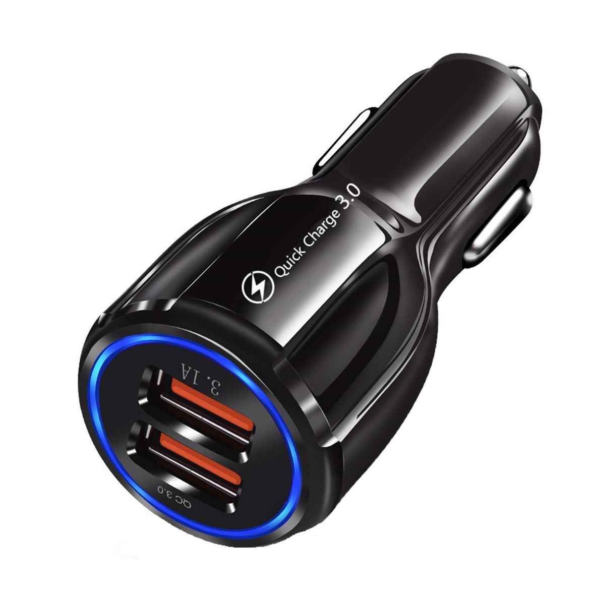 Car Charger 2-USB Port Fast Car Charger Black