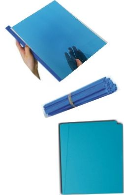 25 Pieces Binder Accessories (8mm  Slide Binder,A4 Pvc Cover (Blue), A4Card Stock(Blue) Back Cover