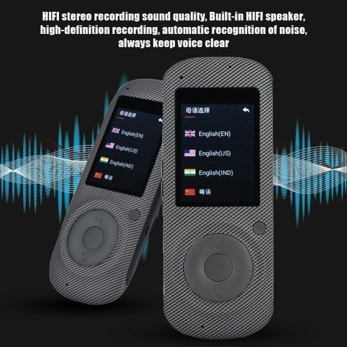 Portable Voice Translator 2.4in Screen Intelligent Real Time WIFI 37 Language Translation Travel Translator Builtin HIFI Speaker DJLAB