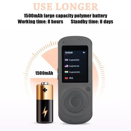 Portable Voice Translator 2.4in Screen Intelligent Real Time WIFI 37 Language Translation Travel Translator Builtin HIFI Speaker DJLAB