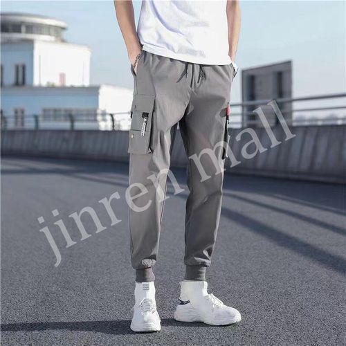 Men's Youth Overalls Casual Pants -Gray