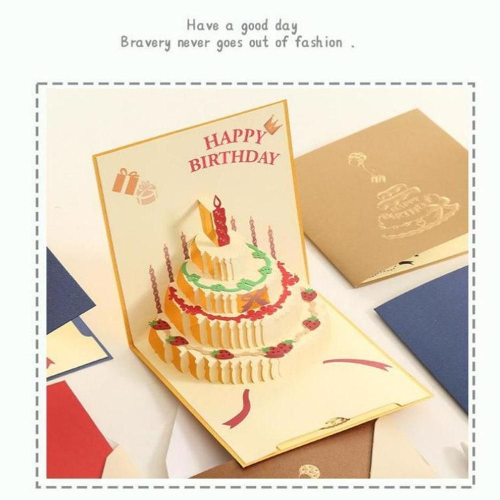 Birthday 3D Greeting Card Foldable Congratulation Postcard