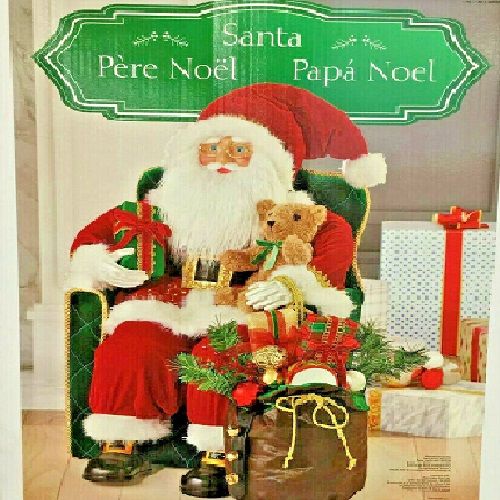 31 Inch (78 Cm) Traditional Sitting Fabric Santa In Chair