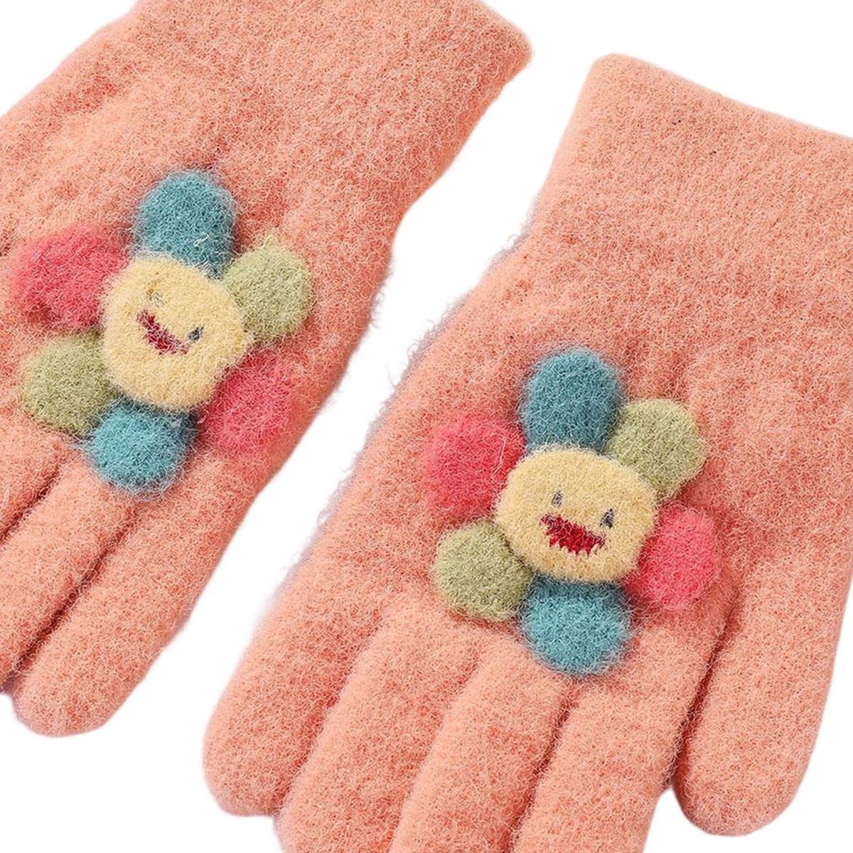 1 Pair Children Windproof Winter Kids Student Orange